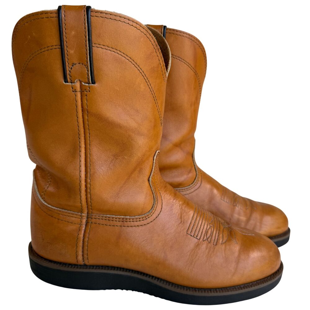 Durango Comfort Core Men 9 -9.5 Tan Leather Western Work Boot Oil Slip Resistant